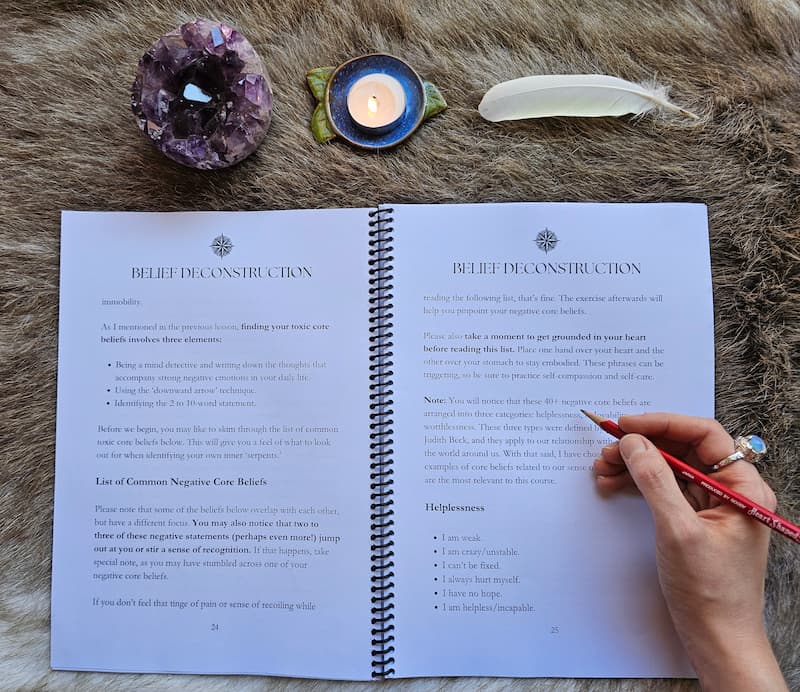 Image of the soul work compass workbook belief deconstruction exercise
