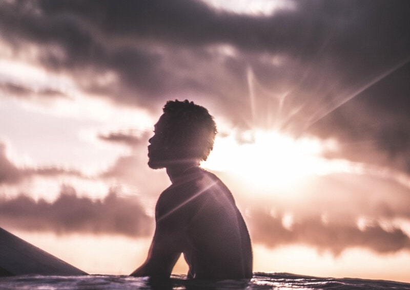 Image of a man in the ocean