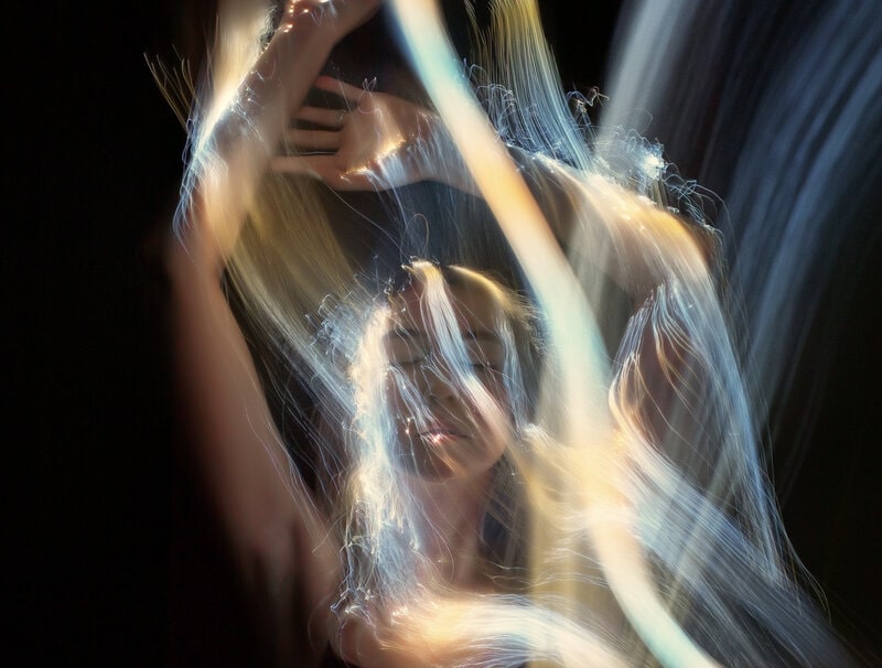 Image of a person covered in light