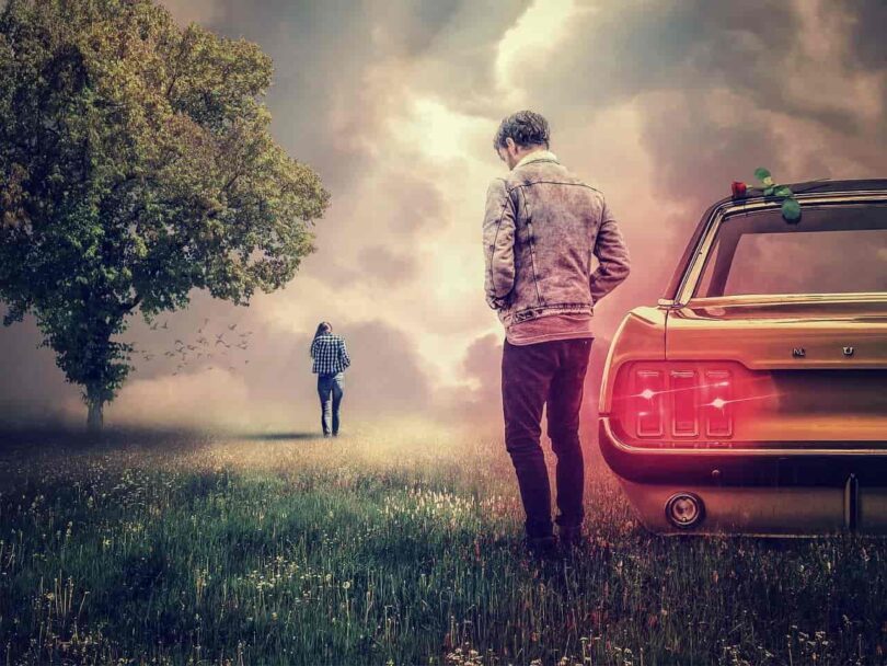 Image of a heartbroken couple experiencing twin flame separation