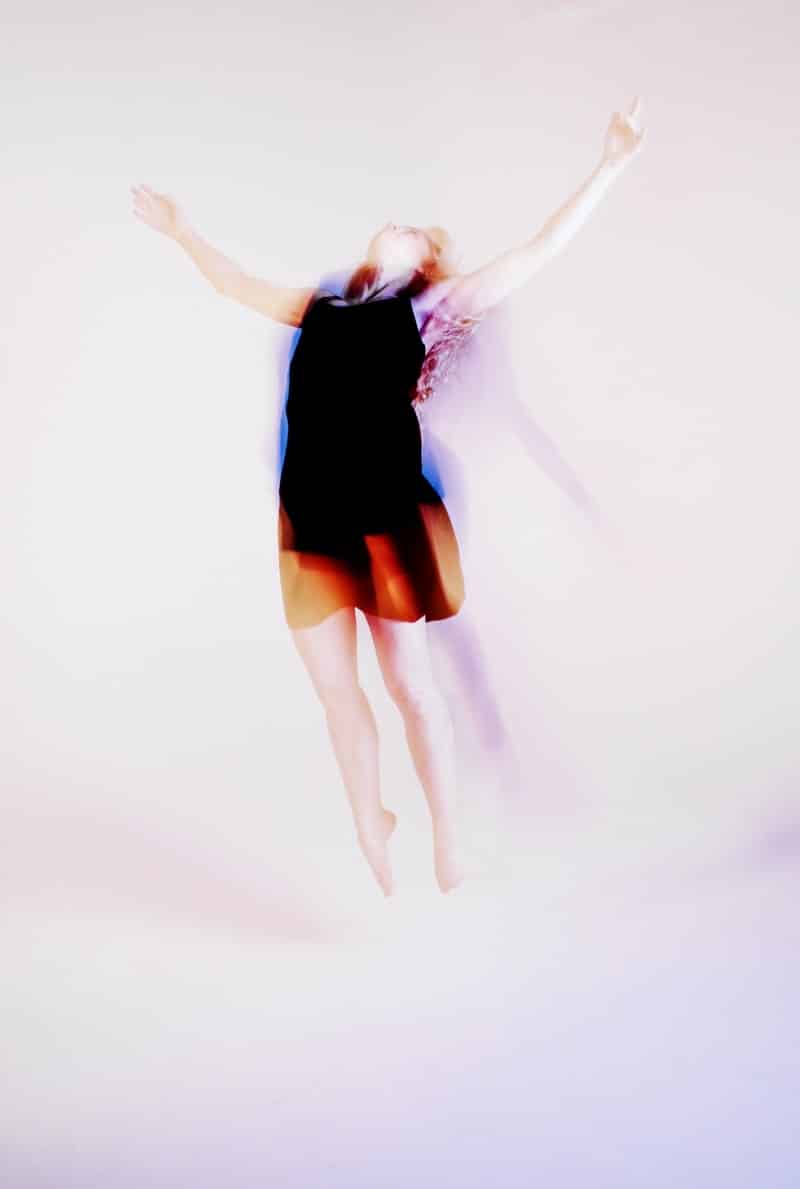 Image of a woman flying during a trance state