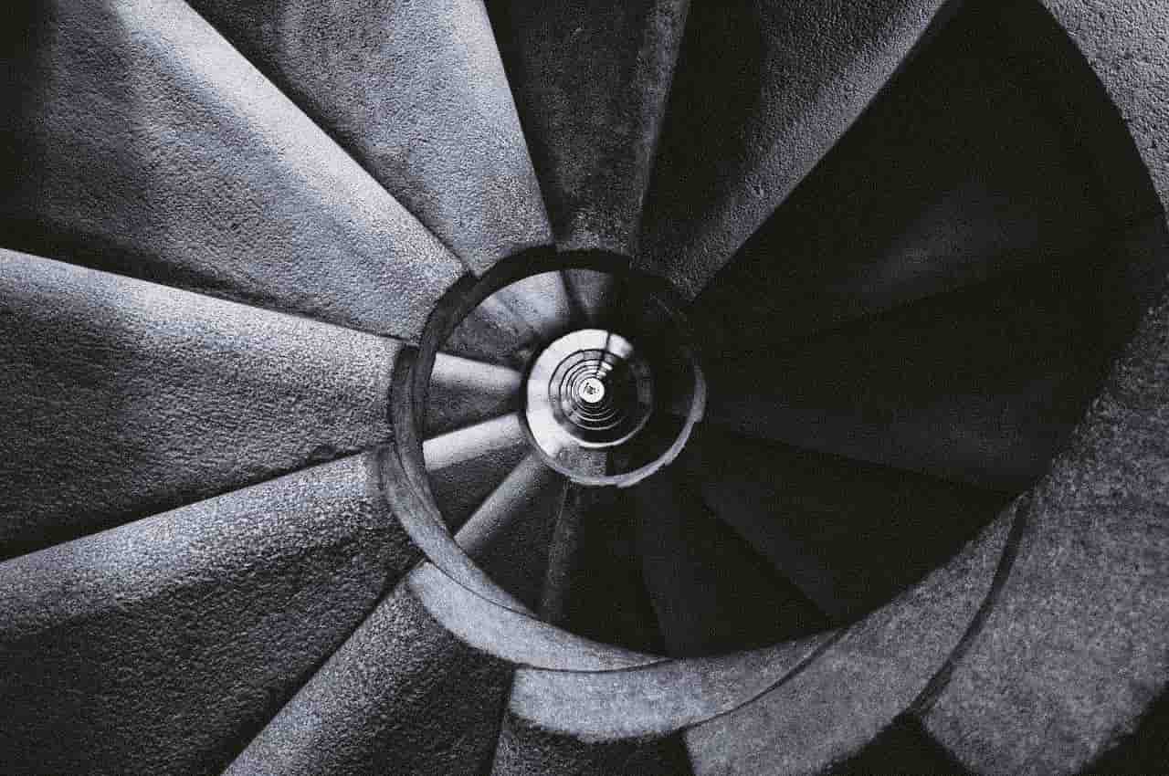 Image of spiral staircase symbolizing inner work