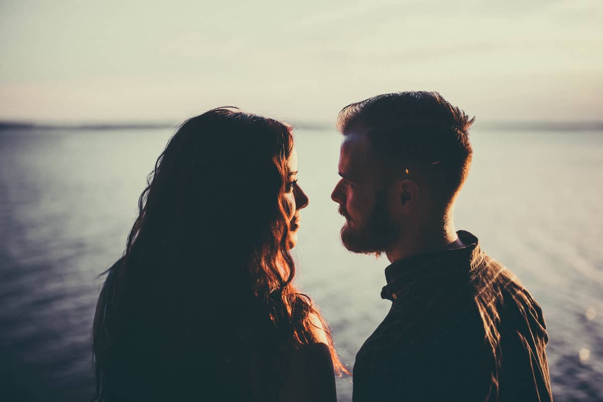 Image of a couple staring at each other