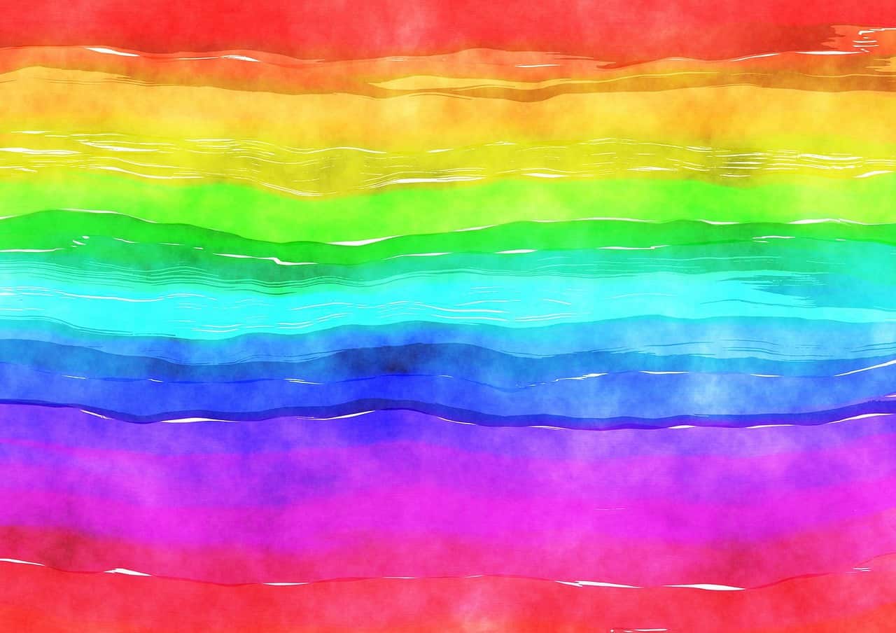 Image of an art therapy ideas rainbow drawing