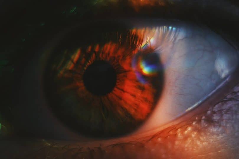 Image of a fearful eye symbolic of the spiritual emergency