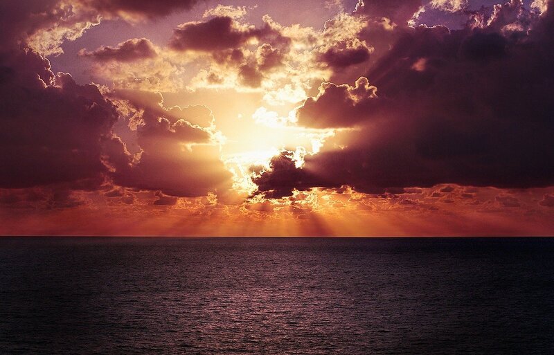 Image of a beautiful sunset over the ocean