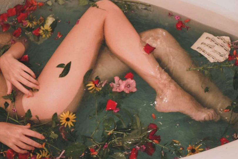 Image of a sensual woman in a bathtub