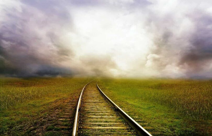 Image of a train track symbolic of the spiritual path