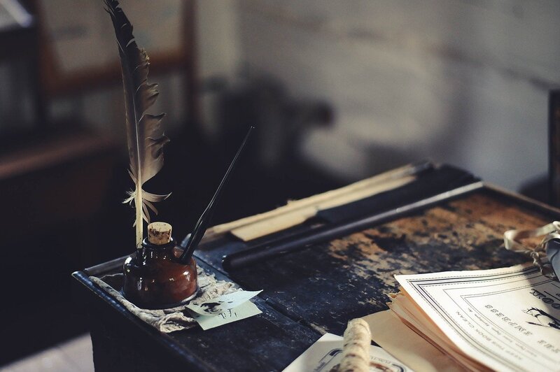 Image of a vintage writer's desk