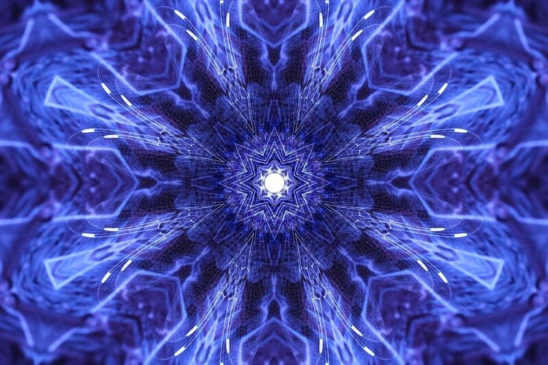 Image of a psychedelic blue fractal pattern