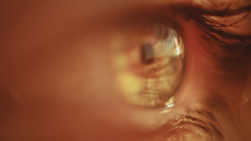 Image of a person's eye contemplating