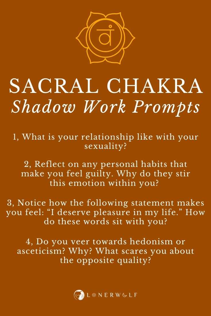 Image of sacral chakra shadow work journaling prompts