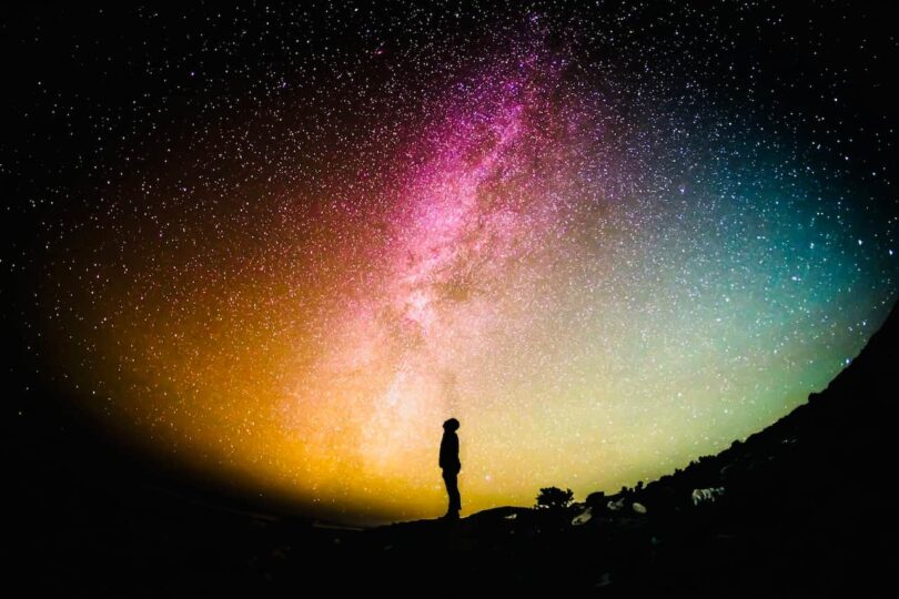 Image of a person feeling lost under the stars