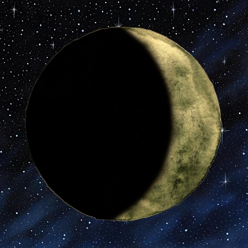 Waxing crescent Phase for the Moon Calculator image