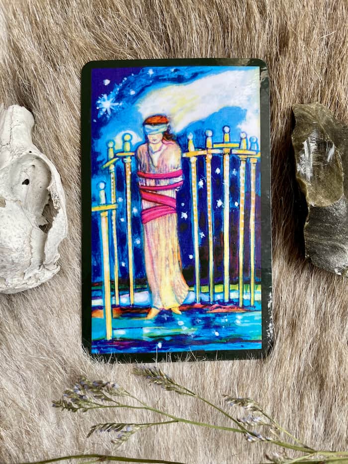 Image of The 8 of Swords card from the tarot