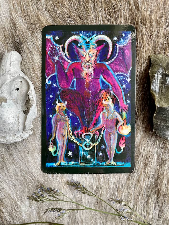 Image of The Devil card from the tarot symbolic of the bad boy/girl or blacksheep