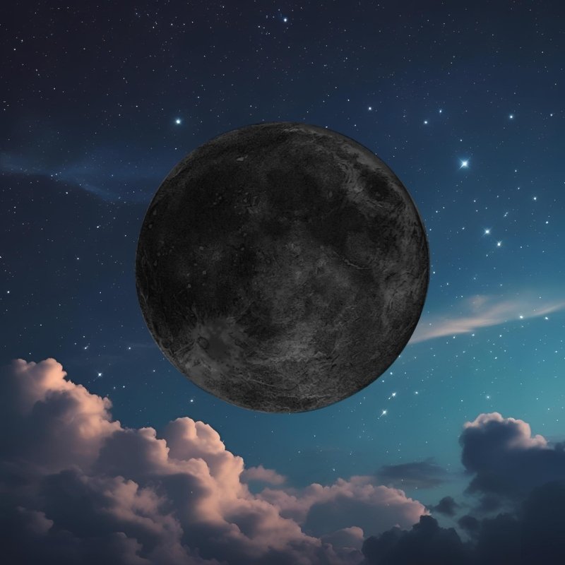Black Moon in the night sky