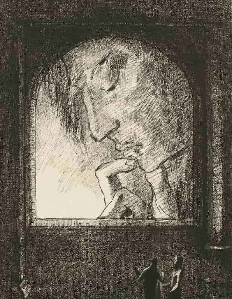 Drawing of a person thinking 