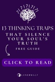 Thinking traps cognitive distortions CBT mental health inner work soul work image