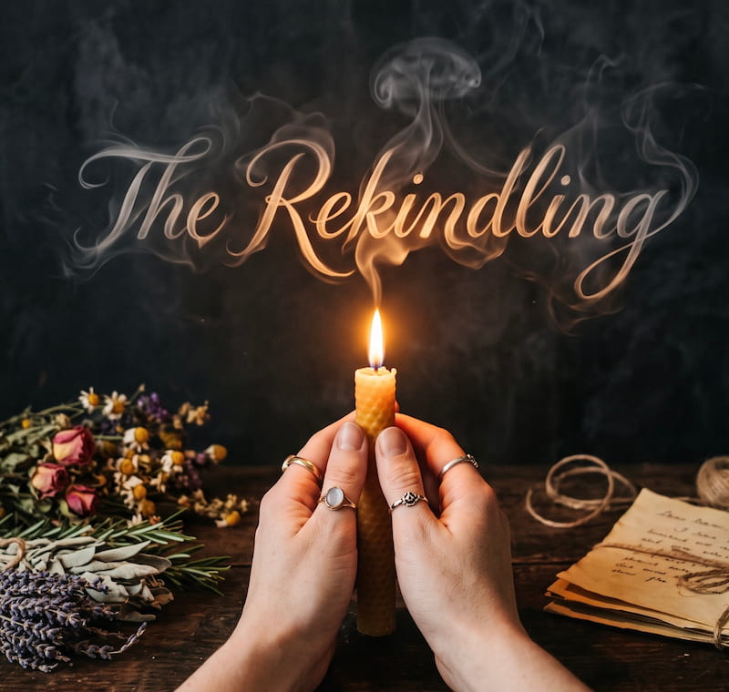 The Rekindling Membership woman holding a candle